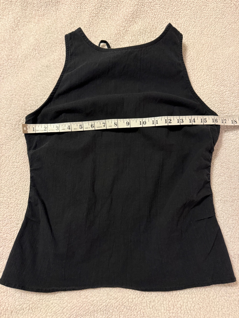 Free People Kaylor Backless Top Black Peplum Tank Cutout Tie-Back Linen Blend - Picture 6 of 11